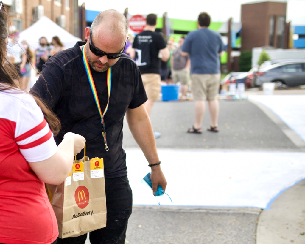 PFLAG - Giving Out Sandwiches to Volunteers